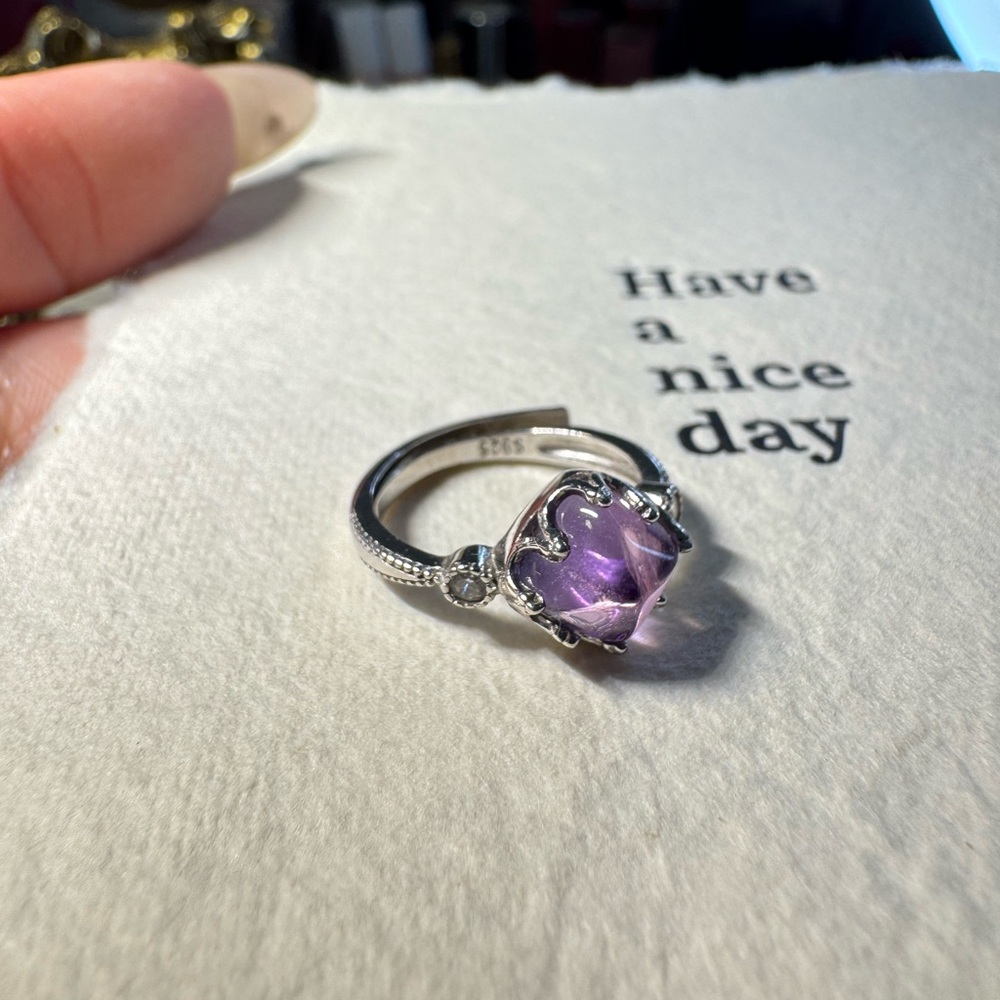 Handmade Amethyst Silver Ring